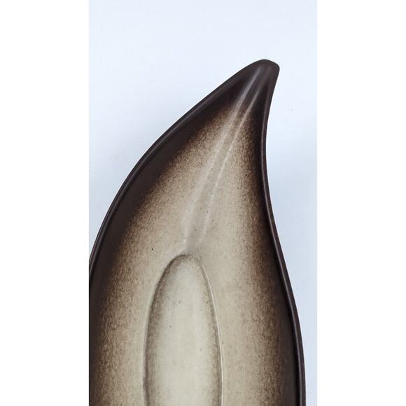 Howard Pierce Console Bowl Pottery Dish Brown Ombré Speckled Mid Century 13” - Picture 6 of 12